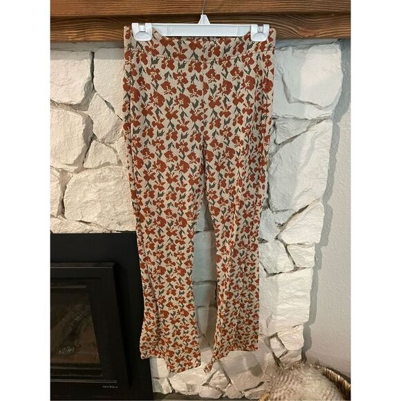 Urban Outfitters Multicolor Floral Elastic Waistband Brocade Flare Pants Medium - Picture 1 of 7